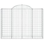 Paniers à gabions arqués 15 pcs 200x50x140/160 cm Fer galvanisé – Image 2