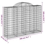Paniers à gabions arqués 15 pcs 200x50x140/160 cm Fer galvanisé – Image 4
