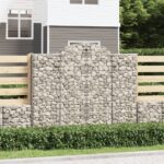 Paniers à gabions arqués 3 pcs 200x50x160/180 cm Fer galvanisé