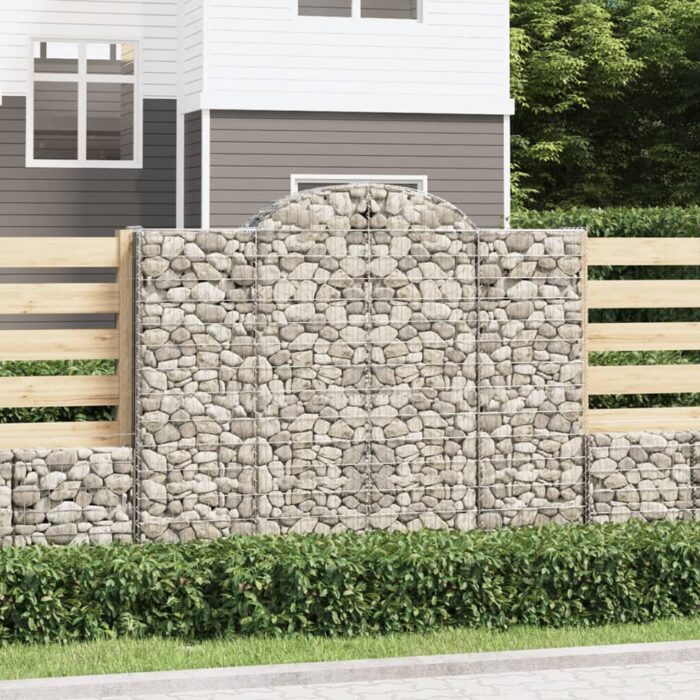 Paniers à gabions arqués 3 pcs 200x50x160/180 cm Fer galvanisé – Image 1