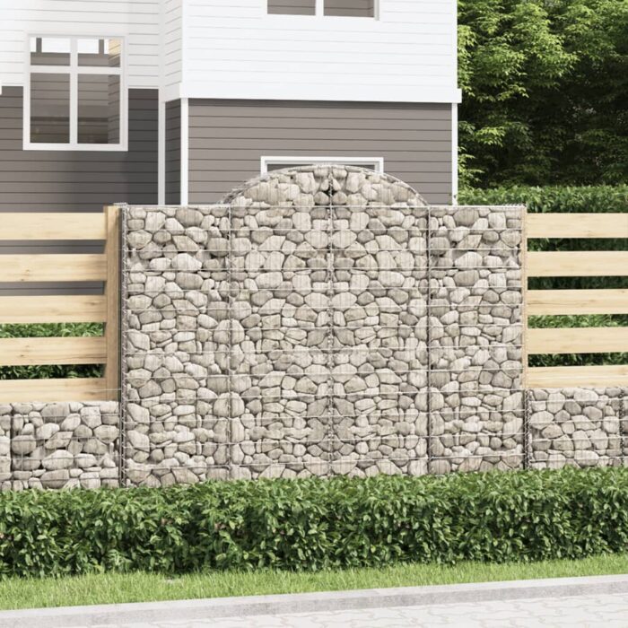 Paniers à gabions arqués 13 pcs 200x50x160/180 cm Fer galvanisé – Image 1