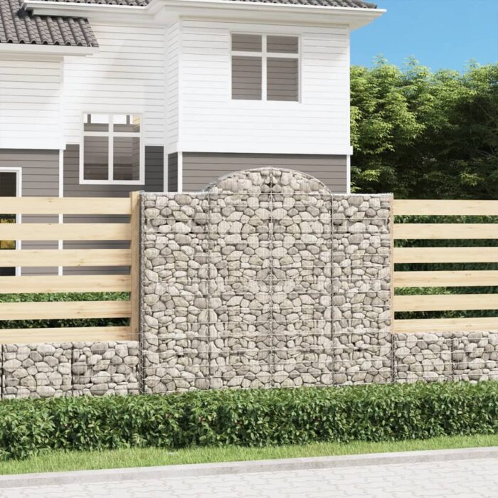 Paniers à gabions arqués 5 pcs 200x50x180/200 cm Fer galvanisé – Image 1