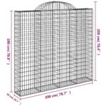 Paniers à gabions arqués 7 pcs 200x50x180/200 cm Fer galvanisé – Image 4