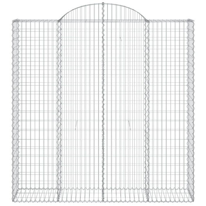 Paniers à gabions arqués 3 pcs 200x50x200/220 cm Fer galvanisé – Image 2
