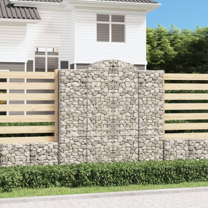 Paniers à gabions arqués 3 pcs 200x50x200/220 cm Fer galvanisé – Image 1