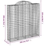 Paniers à gabions arqués 13 pcs 200x50x200/220 cm Fer galvanisé – Image 4