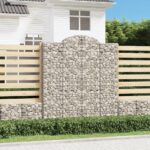 Paniers à gabions arqués 3 pcs 200x50x220/240 cm Fer galvanisé