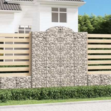 Paniers à gabions arqués 3 pcs 200x50x220/240 cm Fer galvanisé
