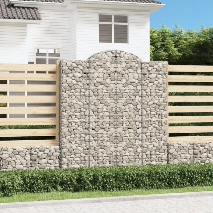 Paniers à gabions arqués 11 pcs 200x50x220/240 cm Fer galvanisé – Image 1
