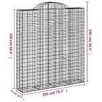 Paniers à gabions arqués 25 pcs 200x50x220/240 cm Fer galvanisé – Image 4