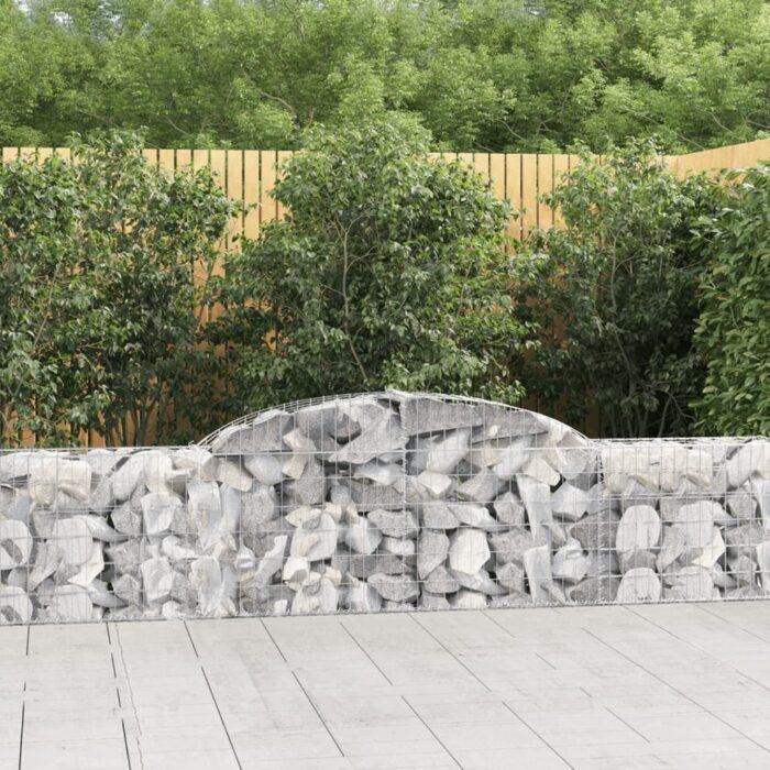 Paniers à gabions arqués 3 pcs 300x30x60/80 cm Fer galvanisé – Image 1