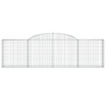 Paniers à gabions arqués 3 pcs 300x30x80/100 cm fer galvanisé – Image 2