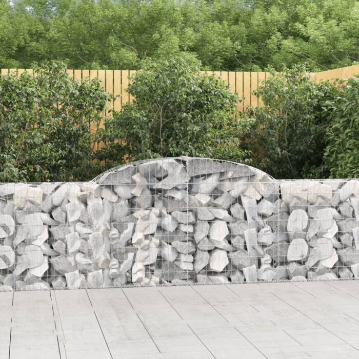 Paniers à gabions arqués 3 pcs 300x30x80/100 cm fer galvanisé – Image 1