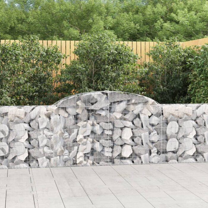 Paniers à gabions arqués 7 pcs 300x30x80/100 cm fer galvanisé – Image 1