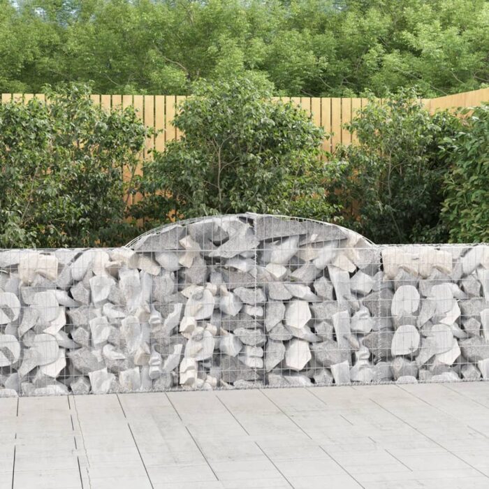 Paniers à gabions arqués 9 pcs 300x30x80/100 cm fer galvanisé – Image 1