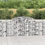 Paniers à gabions arqués 9 pcs 300x30x100/120 cm fer galvanisé