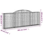 Paniers à gabions arqués 13 pcs 300x30x100/120 cm fer galvanisé – Image 4