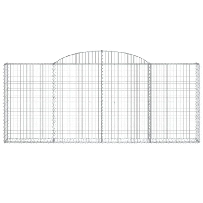 Paniers à gabions arqués 3 pcs 300x30x120/140 cm fer galvanisé – Image 2