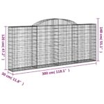 Paniers à gabions arqués 9 pcs 300x30x120/140 cm fer galvanisé – Image 4