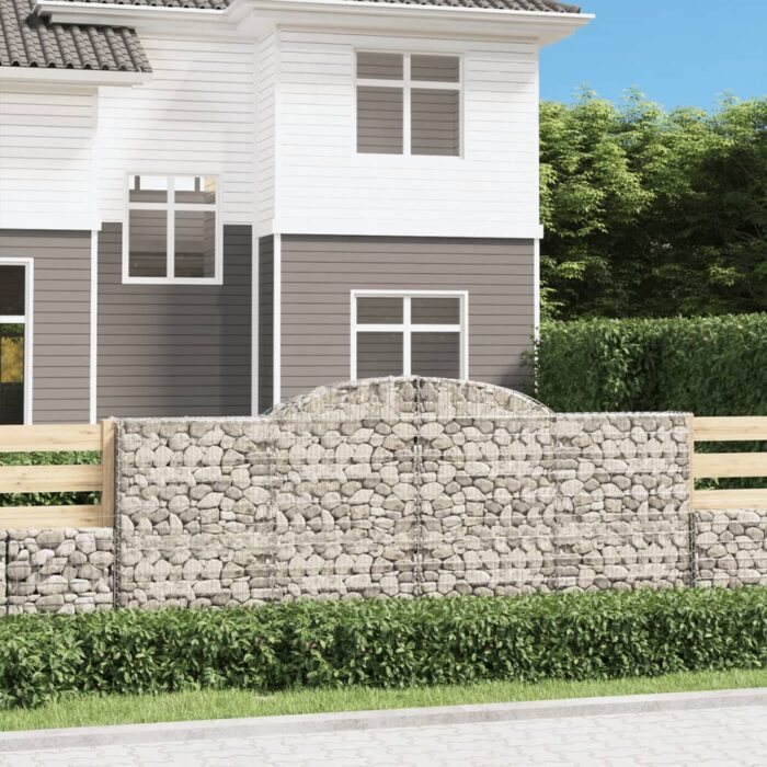 Paniers à gabions arqués 15 pcs 300x30x120/140 cm fer galvanisé – Image 1