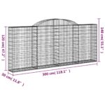 Paniers à gabions arqués 17 pcs 300x30x120/140 cm fer galvanisé – Image 4