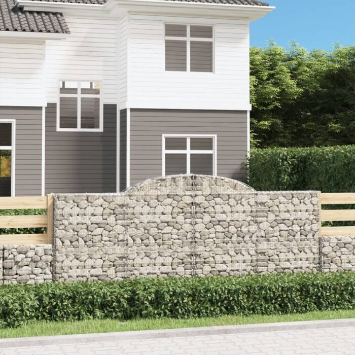 Paniers à gabions arqués 17 pcs 300x30x120/140 cm fer galvanisé – Image 1