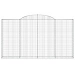 Paniers à gabions arqués 3 pcs 300x30x160/180 cm fer galvanisé – Image 2