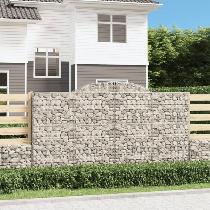 Paniers à gabions arqués 3 pcs 300x30x160/180 cm fer galvanisé – Image 1