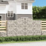 Paniers à gabions arqués 5 pcs 300x30x160/180 cm fer galvanisé