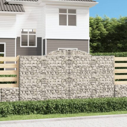 Paniers à gabions arqués 5 pcs 300x30x160/180 cm fer galvanisé