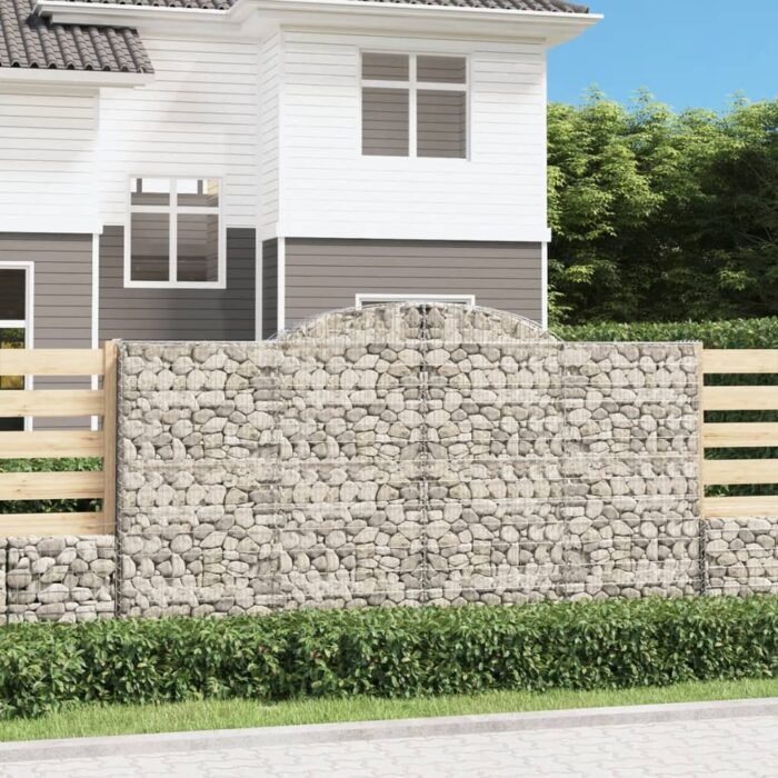 Paniers à gabions arqués 7 pcs 300x30x160/180 cm fer galvanisé – Image 1