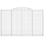 Paniers à gabions arqués 3 pcs 300x30x180/200 cm fer galvanisé – Image 2