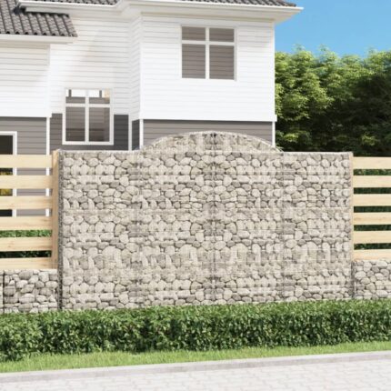 Paniers à gabions arqués 3 pcs 300x30x180/200 cm fer galvanisé