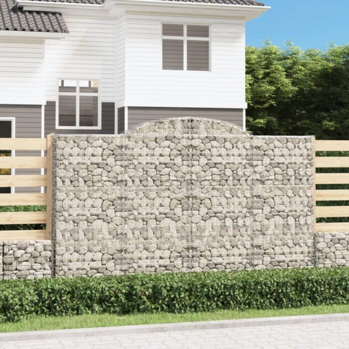 Paniers à gabions arqués 3 pcs 300x30x180/200 cm fer galvanisé – Image 1