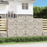 Paniers à gabions arqués 5 pcs 300x30x180/200 cm fer galvanisé