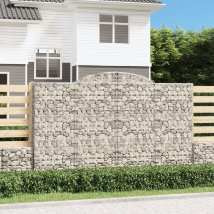 Paniers à gabions arqués 5 pcs 300x30x180/200 cm fer galvanisé