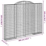 Paniers à gabions arqués 3 pcs 300x30x220/240 cm fer galvanisé – Image 4