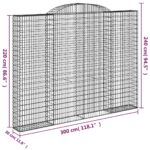Paniers à gabions arqués 5 pcs 300x30x220/240 cm fer galvanisé – Image 4