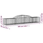 Paniers à gabions arqués 3 pcs 300x50x40/60 cm fer galvanisé – Image 4