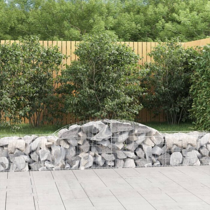 Paniers à gabions arqués 3 pcs 300x50x40/60 cm fer galvanisé – Image 1
