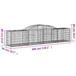 Paniers à gabions arqués 3 pcs 300x50x60/80 cm fer galvanisé – Image 4
