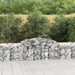 Paniers à gabions arqués 3 pcs 300x50x60/80 cm fer galvanisé