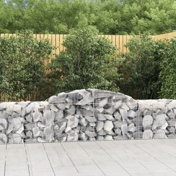 Paniers à gabions arqués 3 pcs 300x50x60/80 cm fer galvanisé – Image 1