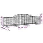 Paniers à gabions arqués 5 pcs 300x50x60/80 cm fer galvanisé – Image 4