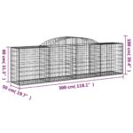 Paniers à gabions arqués 7 pcs 300x50x80/100 cm fer galvanisé – Image 4