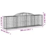 Paniers à gabions arqués 13 pcs 300x50x80/100 cm fer galvanisé – Image 4