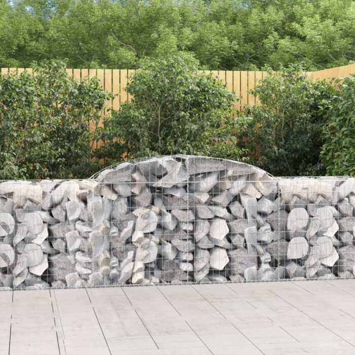 Paniers à gabions arqués 15 pcs 300x50x80/100 cm fer galvanisé – Image 1