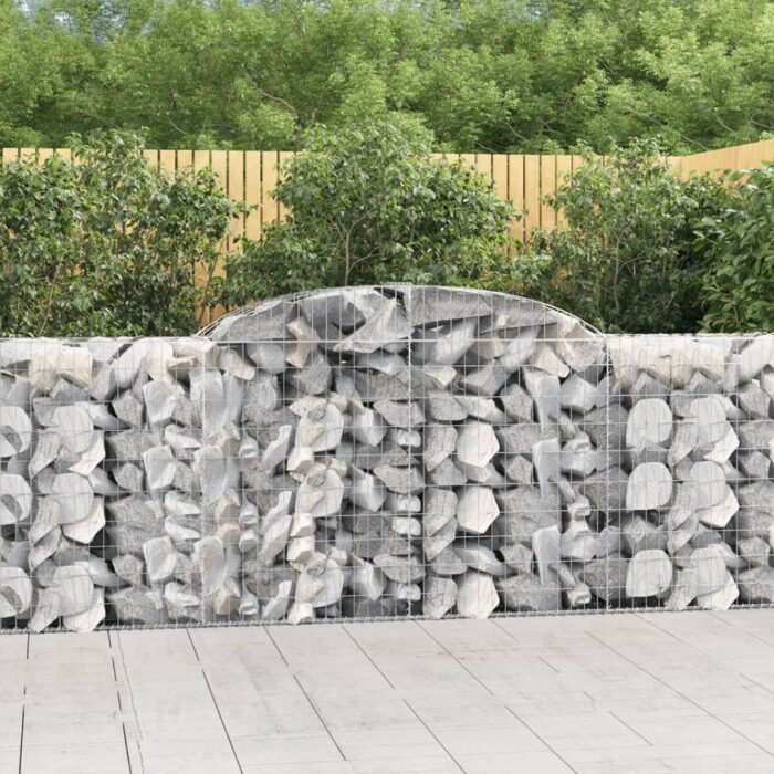 Paniers à gabions arqués 7 pcs 300x50x100/120 cm fer galvanisé – Image 1