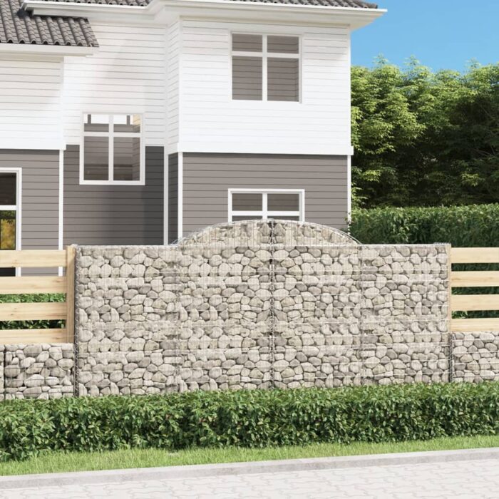 Paniers à gabions arqués 3 pcs 300x50x140/160 cm fer galvanisé – Image 1