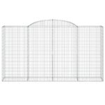 Paniers à gabions arqués 3 pcs 300x50x160/180 cm fer galvanisé – Image 2